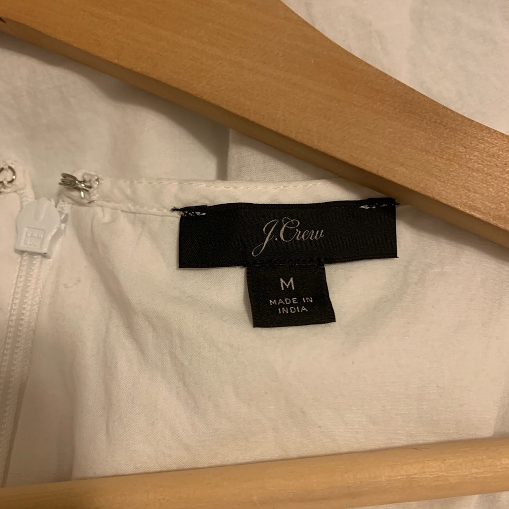 J. Crew scoopneck midi dress organic cotton M wht - Picture 4 of 7